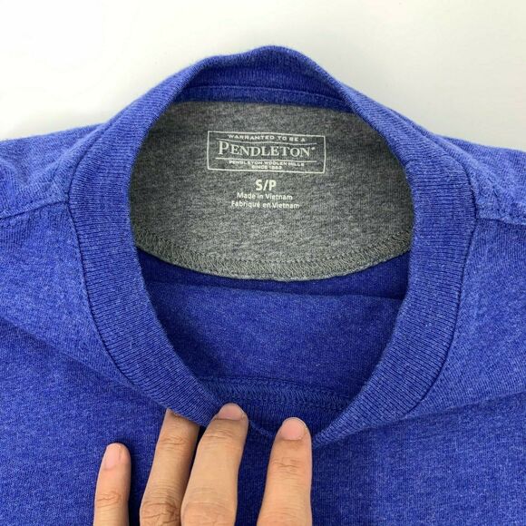 Pendleton Light Sweatshirt Men Size S Blue Cotton Long Sleeve Crew Neck Pullover - Picture 6 of 9